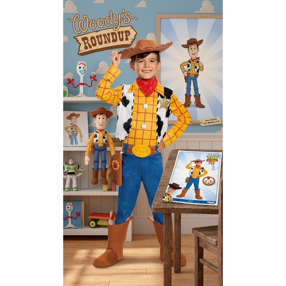 Disney Toy Story 4 Woody Costume Kids Medium 7-8 Cowboy Deluxe Disguise 23641K